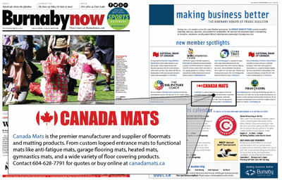 Canada Mats in the BurnabyNow newspaper