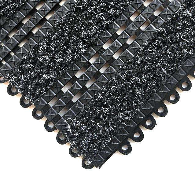 Debris Trap Modular Recessed Well Mat Tiles with Carpet Inserts
