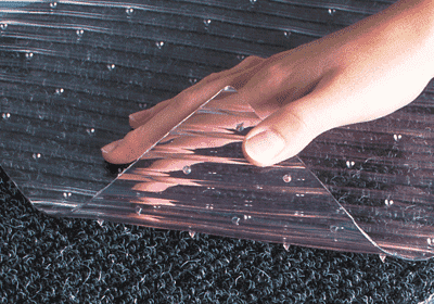 Clear plastic for carpet shop