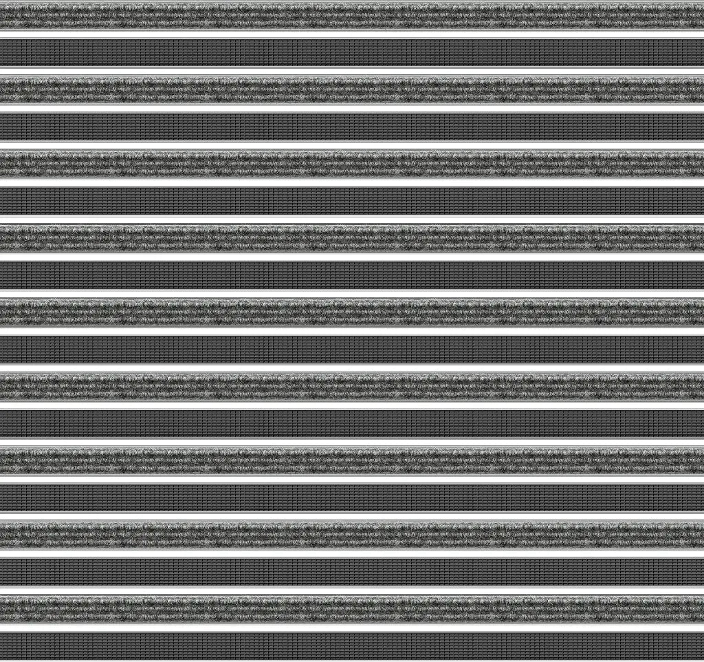 Top Clean Trend Aluminum Entrance Matting - 27mm with Ribbed Carpet & Scraper Bar