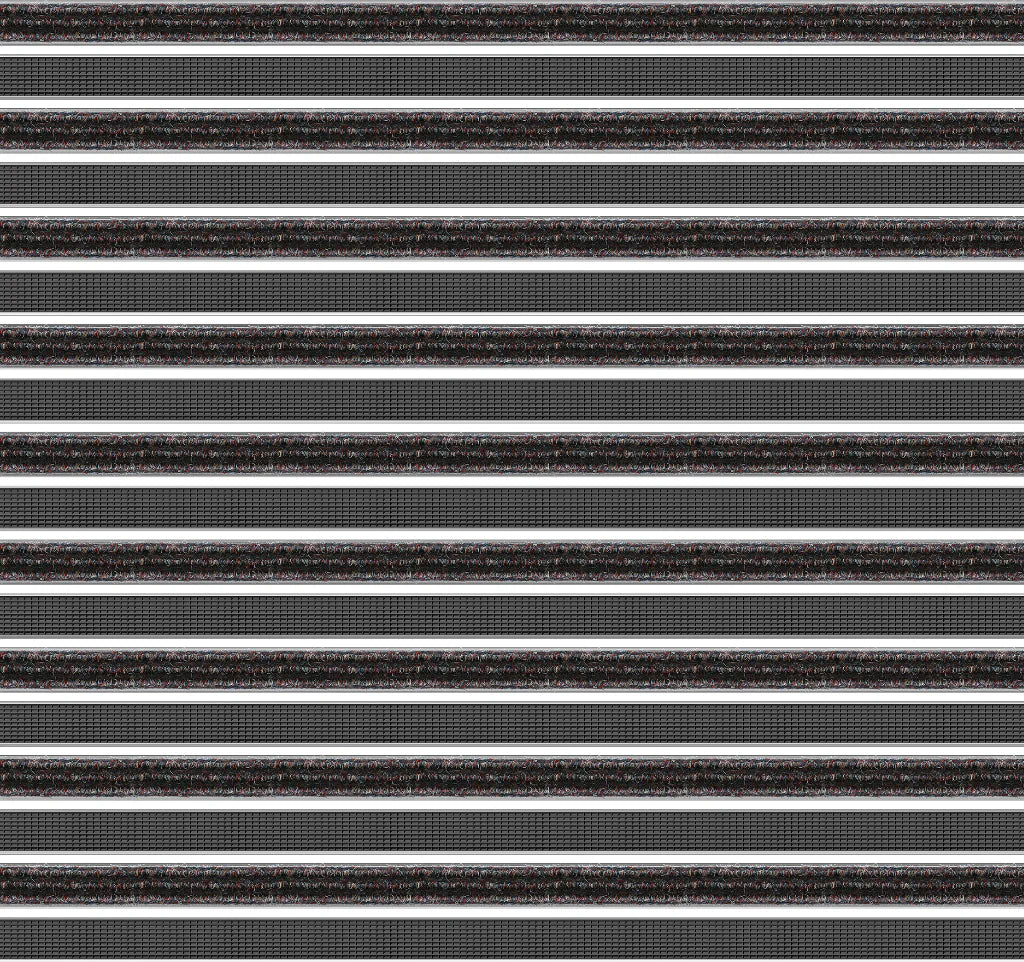 Top Clean Trend Aluminum Entrance Matting - 27mm with Ribbed Carpet & Scraper Bar