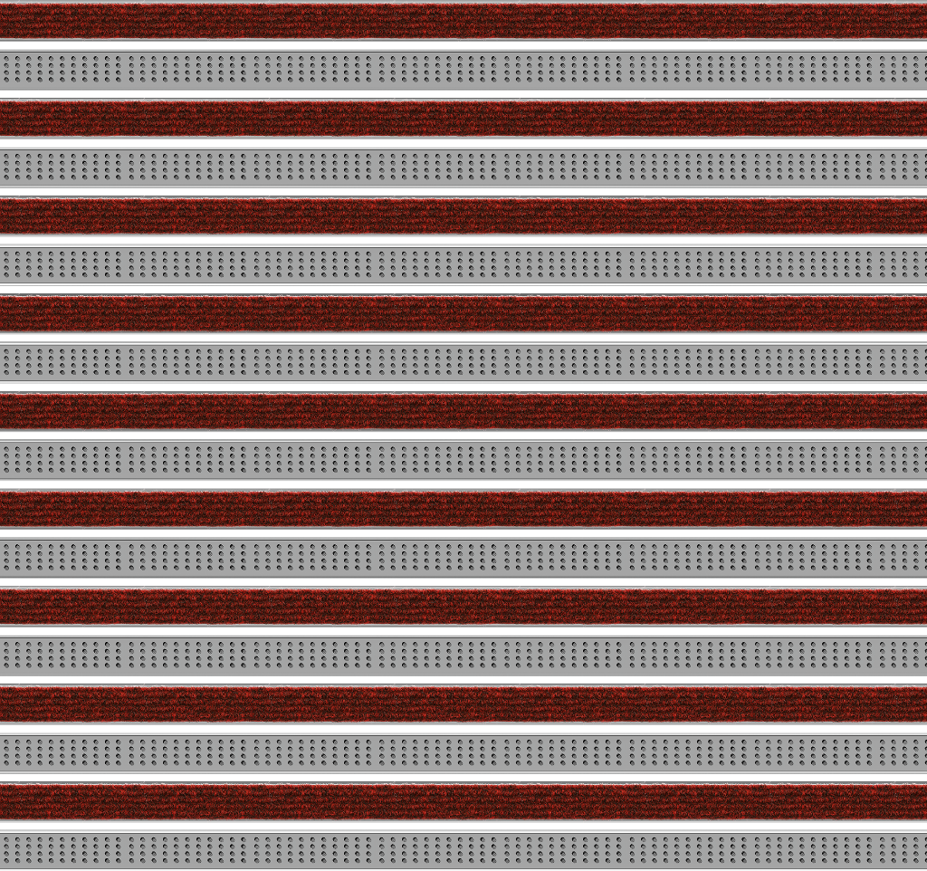 Top Clean Stabil Aluminum Entrance Matting - 12mm with Ribbed Carpet & Cassette Brush