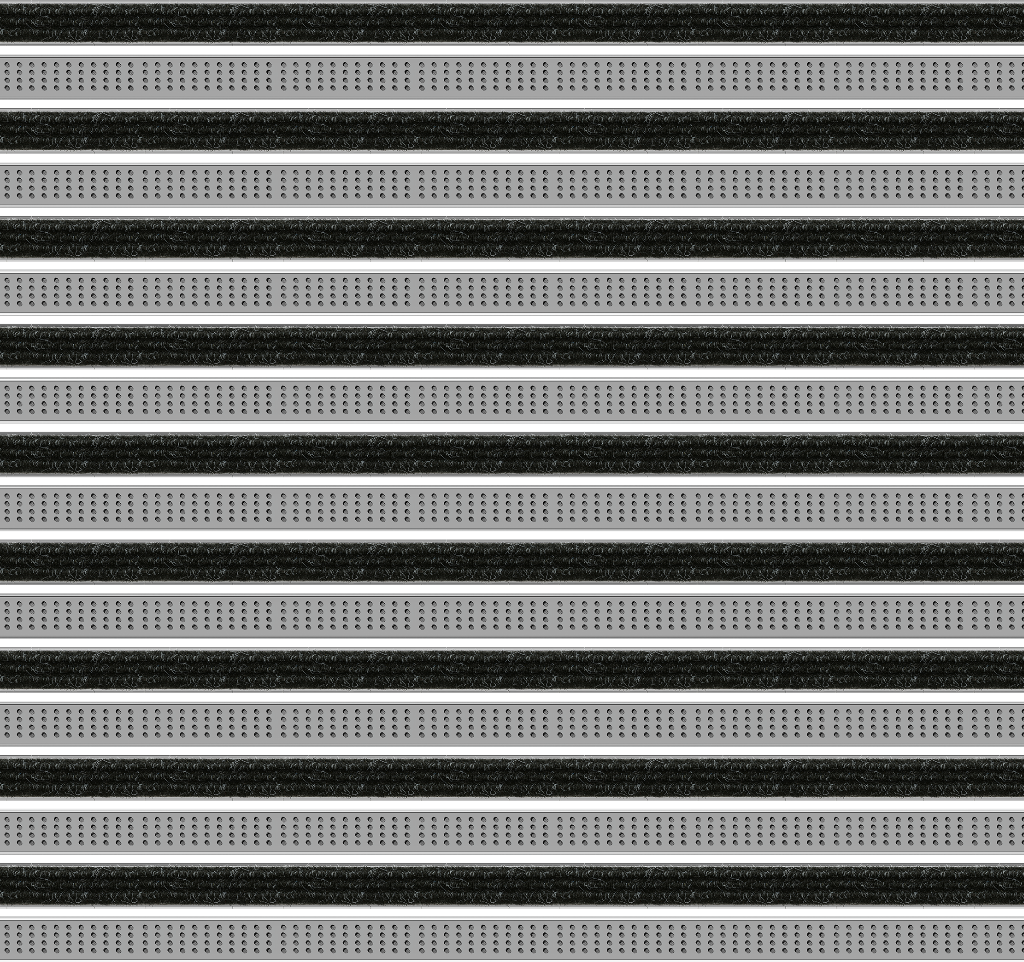 Top Clean Stabil Aluminum Entrance Matting - 12mm with Ribbed Carpet & Cassette Brush