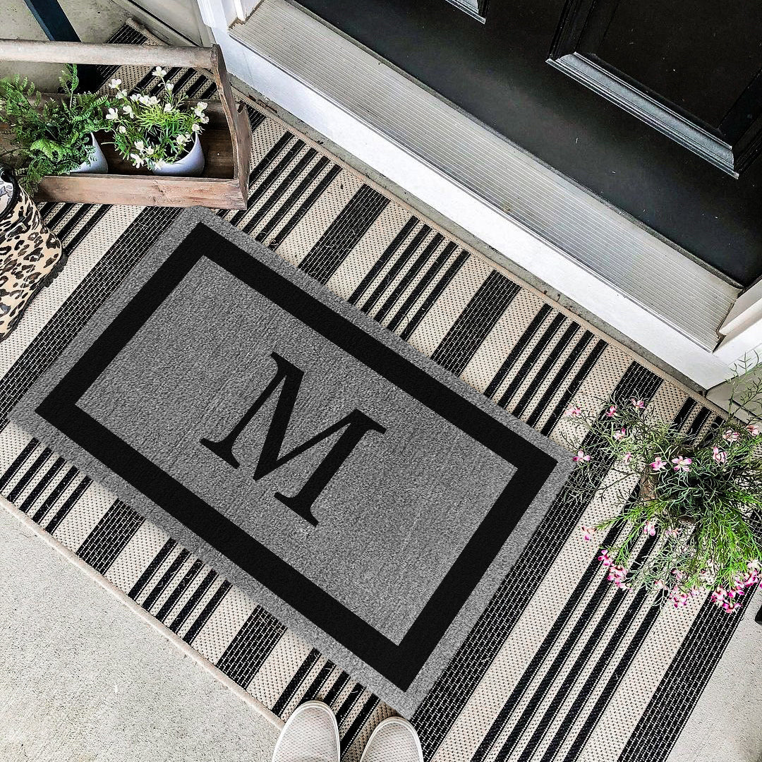 Decor Loop Single Border Personalized Doormats