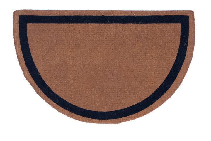 Black Half Round Single Border Personalized Doormats 38x60