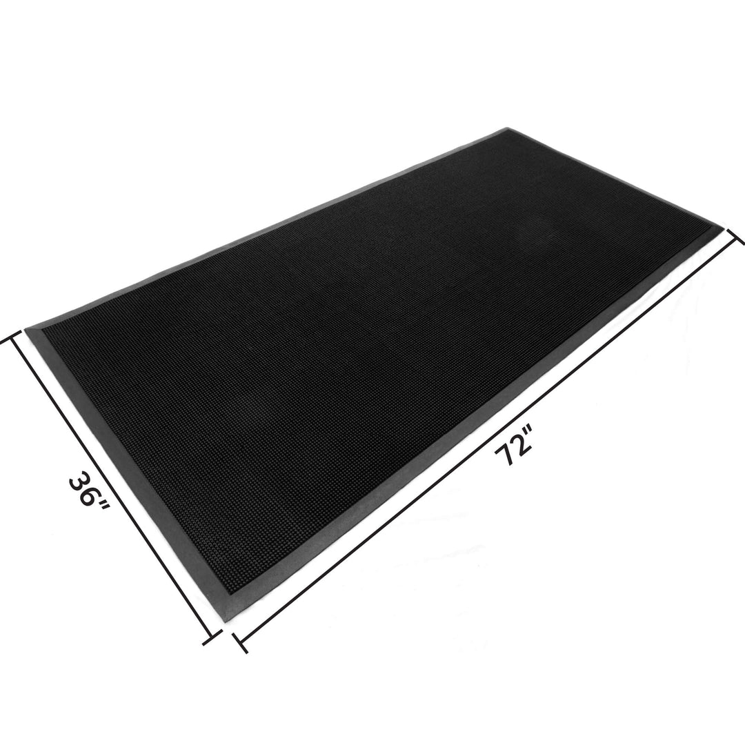 32x39 Heavy Duty Rubber Entrance Mat - Fingertip Design For Outdoor Dirt & Moisture Removal (Black)