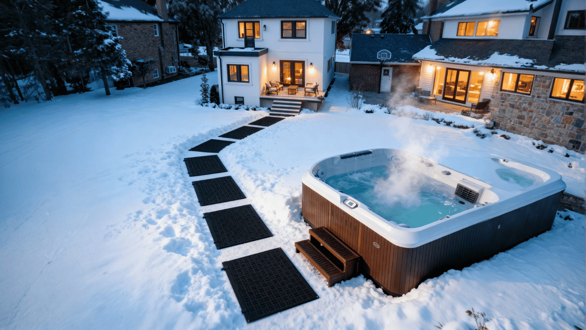 The path to the hot tub