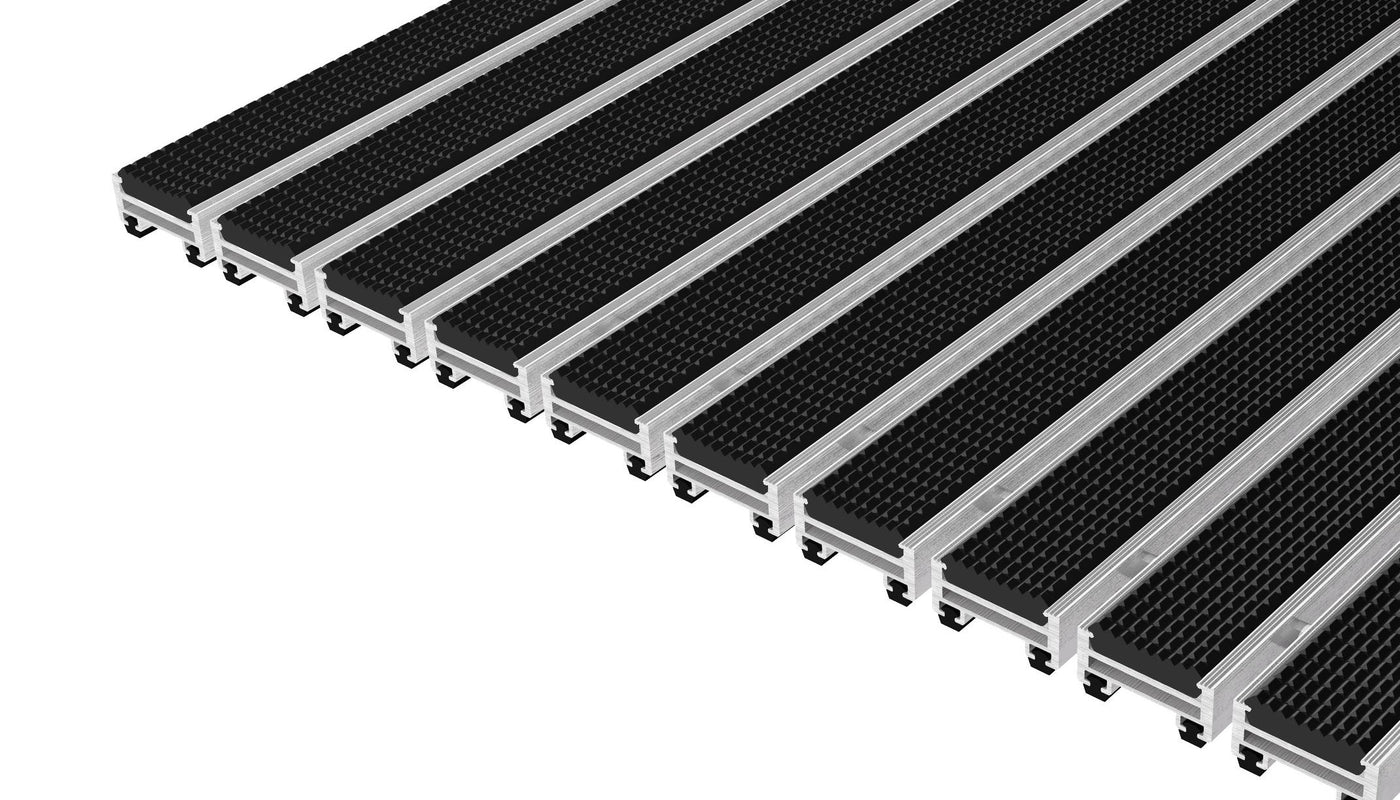 Top Clean Stabil Aluminum Entrance Matting - 17mm with Grooved Rubber