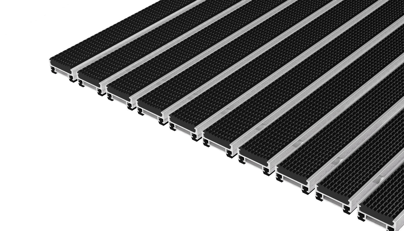 Top Clean Stabil Aluminum Entrance Matting - 12mm with Grooved Rubber