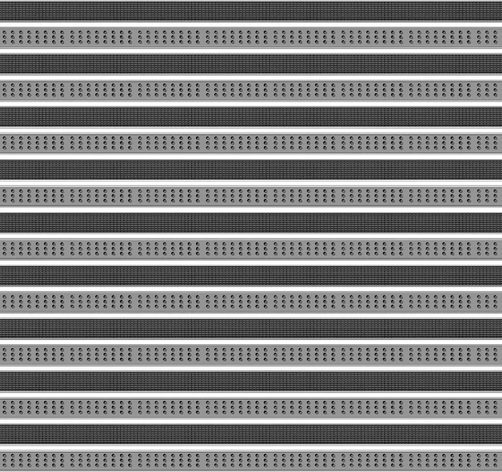Top Clean Trend Aluminum Entrance Matting - 27mm with Grooved Rubber & Cassette Brush