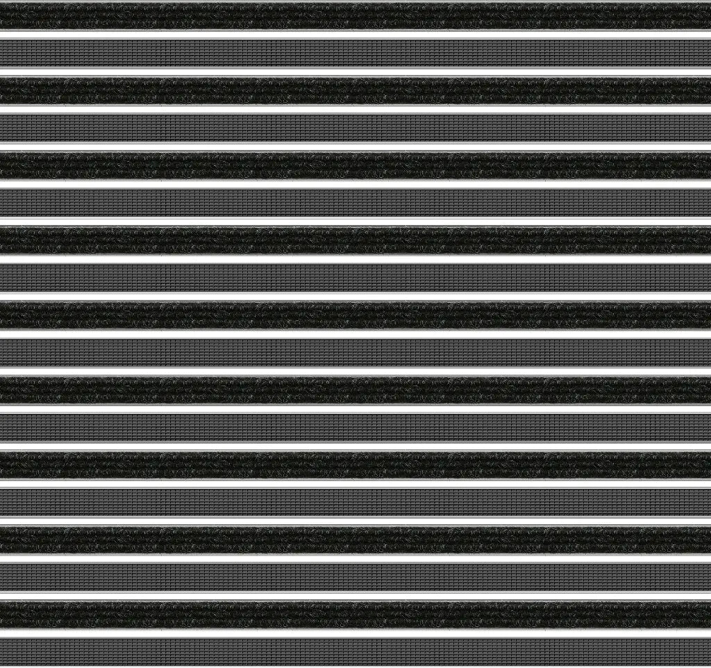 Top Clean Trend Aluminum Entrance Matting - 27mm with Ribbed Carpet & Grooved Rubber