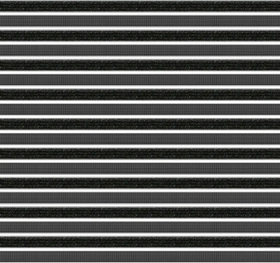 Top Clean Trend Aluminum Entrance Matting - 27mm with Ribbed Carpet & Grooved Rubber