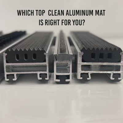 Top Clean Stabil Aluminum Entrance Matting - 17mm with Ribbed Carpet & Scraper Bar