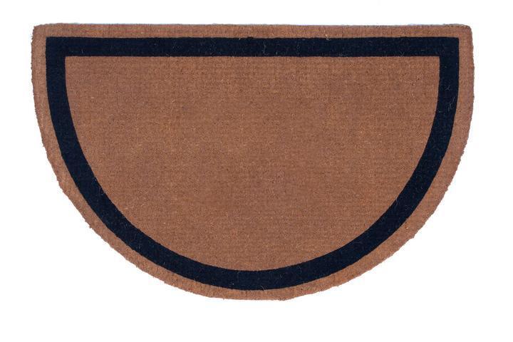 Black Half Round Single Border  Doormats 38x60