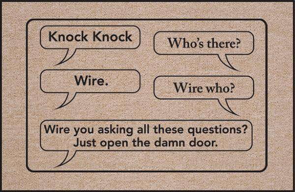 FUNNY DOORMAT - KNOCK KNOCK WIRE