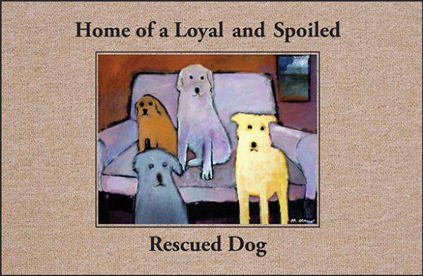 FUNNY DOORMAT - RESCUED DOG