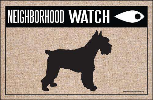 FUNNY DOORMAT - NEIGHBOR WATCH SCHNAUZER