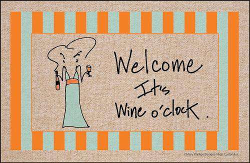 FUNNY DOORMAT - WINE O CLOCK