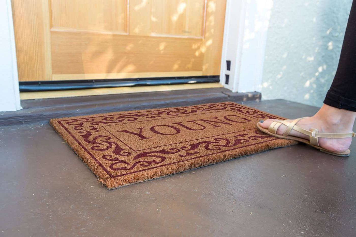 Rolling Scrolls Border Personalized Doormats
