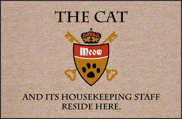 FUNNY DOORMAT - CAT & HOUSEKEEPING STAFF