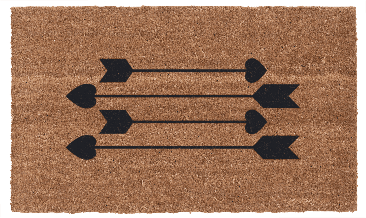 Cupid's Arrows Vinyl Coir Doormat