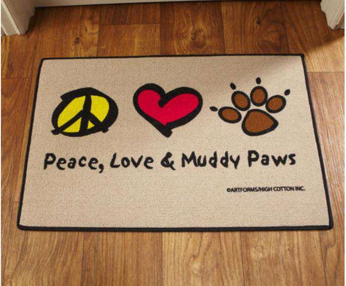 Funny-Doormat-Peace-Love-Muddy-Paws