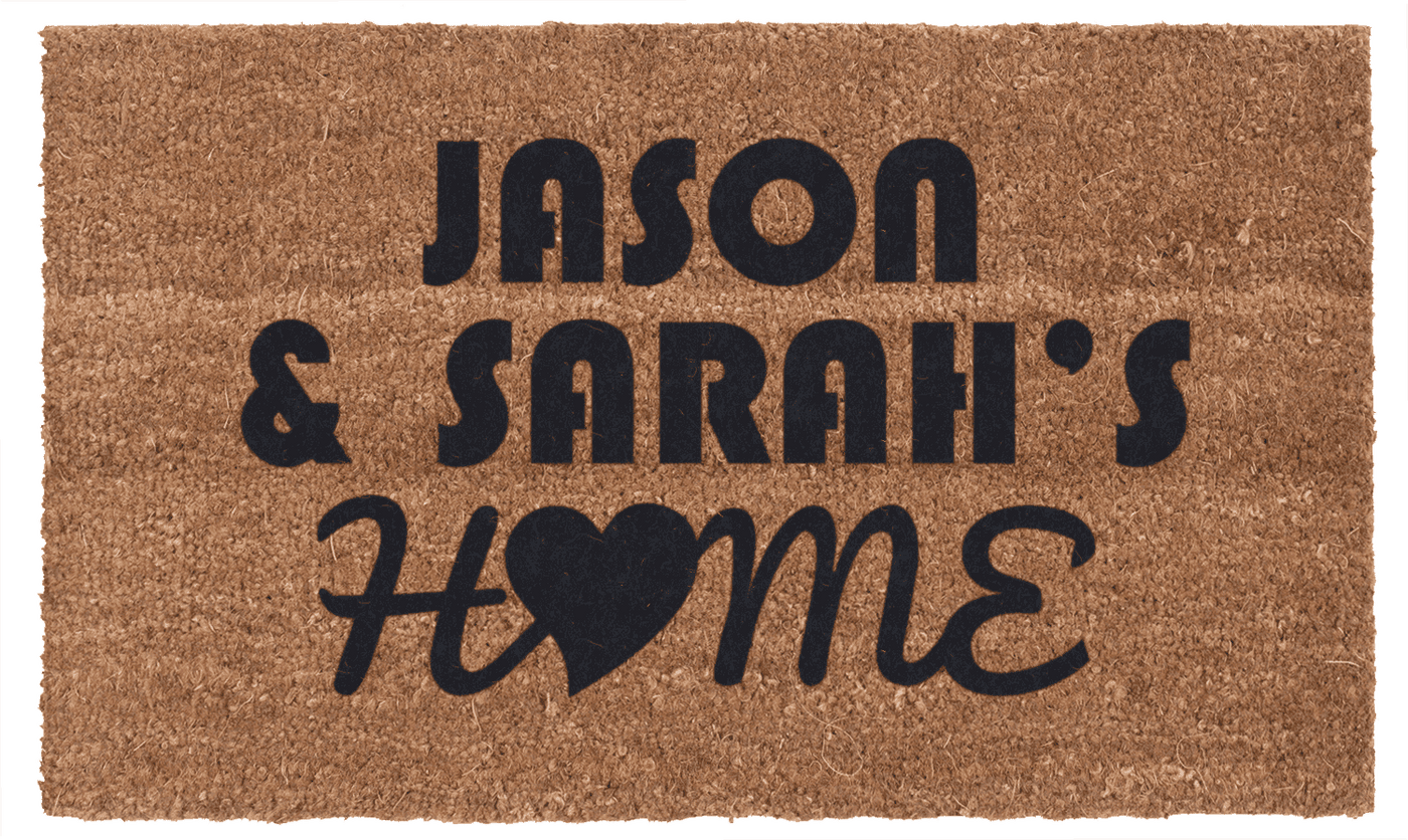 Personalized Home Love Vinyl Coir Doormat