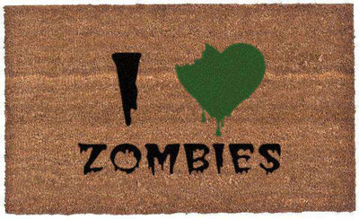 I <3 Zombies Vinyl Coir Doormat