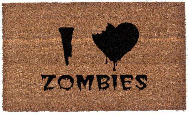 I <3 Zombies Vinyl Coir Doormat